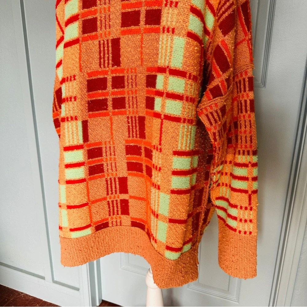 Like New Free People Ruben Oversized Pullover Sweater in Autumn Sunset Combo M - Picture 14 of 16